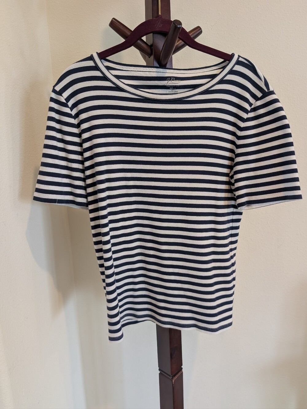 J Crew Cotton Blue Stripe Short Sleeve Two Top Bundle, Size L - Picture 13 of 16